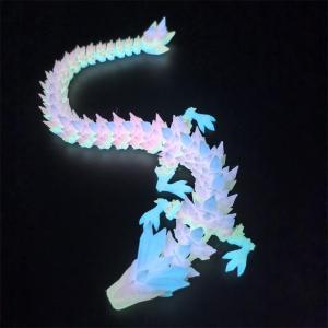 3D printed luminous crystal dragon dragon egg creative hand-made toys fully movable joints luminous ornament toys