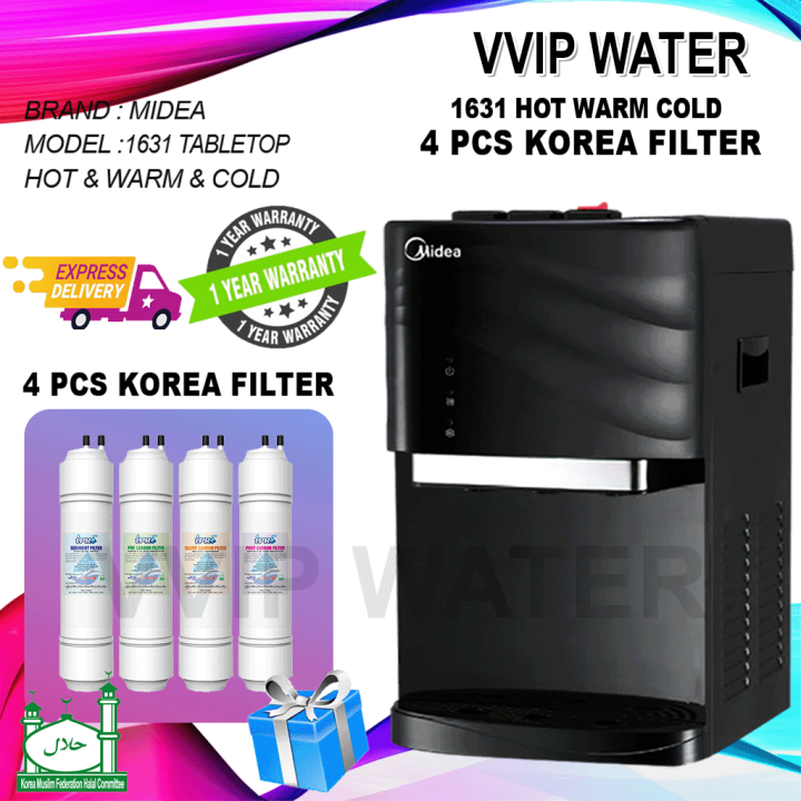 Midea Mild Alkaline Water Dispenser Hot Normal Cold Model 1631 With 4