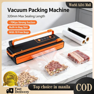 Electric Vacuum Food Sealer Packaging Machine Own Cutting Knife Bag Slot Vacuum Packaging Machine Including 10Bags