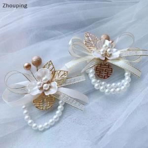 【ZP】 Cute Jewerry Tinh Tế Nguồn Cung Cấp Đám Cưới Thời Trang Cô Dâu Ngọc Trai Cỏ Ba Lá Cổ Tay Hoa Thanh Lịch Phù Dâu Dây Đeo Cổ Tay Đồ Trang Sức Phụ Kiện Quà Tặng