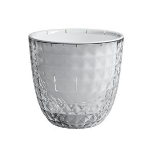HUGHES Plastic Self Watering Flowerpot Grey Double Layer Hydroponics Plants Pot Plant Container Transparent Succulent Plant Pot Home