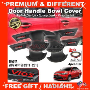 Car Door Handle Protector TOYOTA VIOS NCP150 2013-2018 Matte Black Carbon Red Logo Bowl Cover Trim