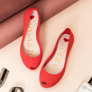 【Vận chuyển nhanh】Melissa cùng mẫu dép đế phẳng nữ màu kẹo chống thấm nước chống trượt giày đế mềm