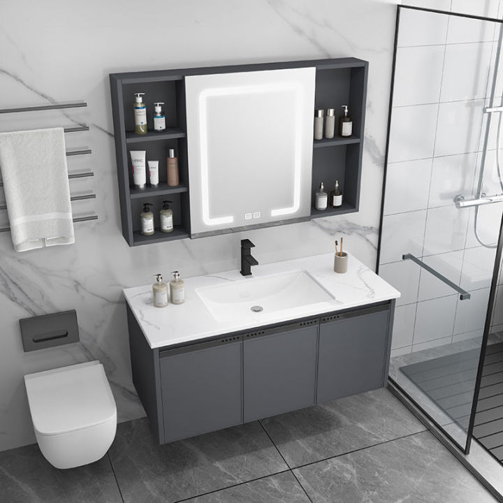 Toilet Storage Cabinet With Mirror Bathroom Toilet Basin Cabinet Set ...