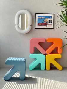 UrbanSpace SG- Creative Sofa Arrow Wearing Shoes Influencer Household Fitting Room Light Luxury Changing Shoes Living Room Stool Low