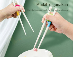 CANEO Sumpit Steinless Makan Anak / Chopstick Traning / Alat Belajar Makan Sumpit Karakter
