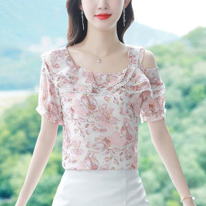 SNUG เสื้อชีฟองบดสวยหญิงในช่วงฤดูร้อน2024แฟชั่นใหม่ขอบนัวเนียต่างประเทศลดอายุและไม่ซ้ำกันเสื้อปิดไหล่