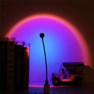 7 Colors Sunset Lamp USB Powered Rainbow Projector Lamp Bedroom Atmosphere Night Light 14 Modes Photography Background Lights 1