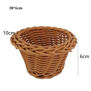 NOWNICE with Handle Imitation Rattan Handhold Handwoven Household Weaving Flower Basket High Quality 10 Styles Braid Storage Baskets Home Decoration /Restaurant Serving Tabletop Display