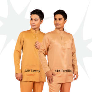 Baju Melayu Slimfit Kain Paloma 22026 Batch-4 (Brown Orange Pink Series)
