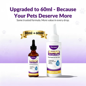 Suitable for dogs & cats Furvana ClearSight Pet Eye Drops 60ml Gentle Eye Cleanser for Tear Stains & Eye Discharge Care