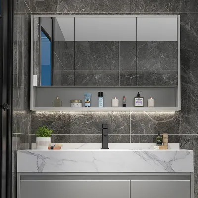 Stainless Steel Bathroom Cabinet Toilet Storage Cabinet Toilet Cabinet Waterproof Bathroom Smart Wall-Mounted Bathroom Mirror with Shelf Waterproof Storage Toilet Dressing M