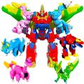 4 IN 1 ABS Deformation Gogo Dino Robot Toy Action Figures Transformation Car Airplane Gogo King Dinosaur Toys for Kids Gift. 