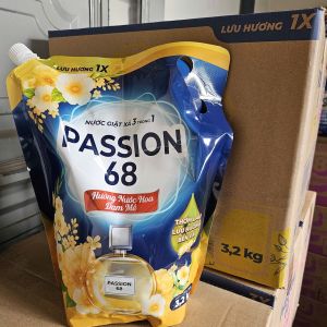 NƯỚC GIẶT XẢ PASSION 68 HƯƠNG NƯỚC HOA ĐAM MÊ & CAO CẤP SIÊU THƠM SẠCH KHÁNG KHUẨN TÚI 3.2KG