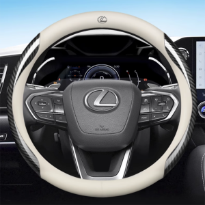 Vỏ Bọc Vô Lăng Ô Tô Sợi Carbon thoáng khí màu trắng chống trượt da cho Lexus GS300 ES330 ES350 nx300h ES300 IS300 GX470 RX300 IS250 GX460 ct200h NX300 gs400 phụ kiện nội thất xe ô tô