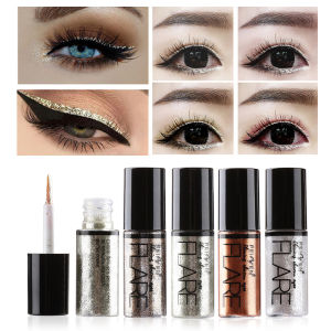 【KIMOU】5 Colors New Professional Shiny Eyeliners Cosmetics for Women Pigment Silver Rose Gold Color Liquid Glitter Eyeliner