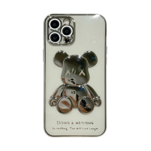 Stiker Hanphone Cute Plating Phone Case With Stand BEAR XX 523-280
