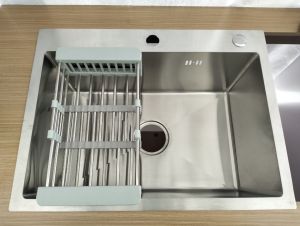 ROYAL ROOM Chậu cao cấp một hộc kích thước 50x45cm kèm vòi bồn rửa chén khuôn đúc chậu kèm vòi và bình xịt xà bông chậu rửa chén 1 hố bồn rửa chén đa năng tiện lợi
