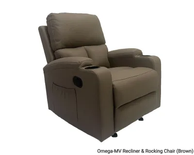 Omega-MV Manual Recliner & Rocking Chair Sofa(Black Brown Grey Beige)