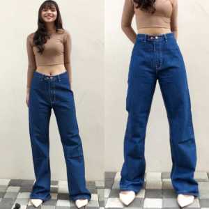 SJM LOOSE PANTS JEANS WANITA HIGH WAIST