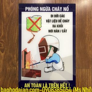 Biển báo mica phòng ngừa cháy nổ KT20x30cm
