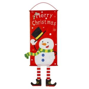 Merry Christmas Ornament Santa Claus Banner Flag Door Window Hanging Decor