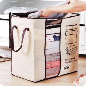Siêu rẻ - Túi vải đựng chăn mền có quai xách 45 x 50cm túi vải không dệt đựng quần áo tiện dụng hộp chứa đồ túi vải mềm đựng đồ xếp gọn
