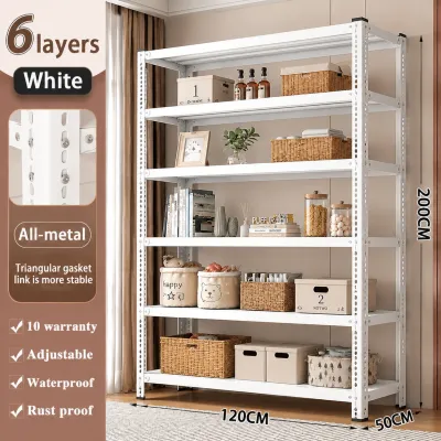 BMZAR Load 600KG 6 layer steel rack Metal rack Boltless goods storage shelf Height adjustable metal rack water proof Steel Shelf organizer storage