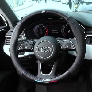 dncnf Anti-slip Carbon Fiber Leather Car Steering Wheel Cover With 3D Logo for MG MG7 ZS MG3 MG5 MG6 Cyberster E-HS EZS 3SW P7Q2M
