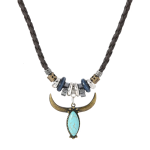 Turquoise Necklace Leather Strand For Sensitive Skin And Modern Style