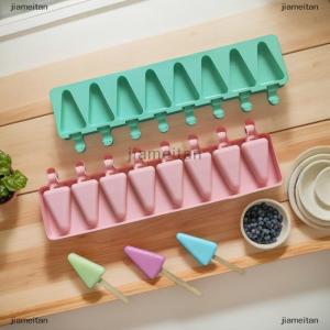 [COD] jiameitan แม่พิมพ์ซิลิโคนทำไอศครีมทรงสามเหลี่ยม8ช่องแม่พิมพ์เค้กช็อคโกแลตรูปทรงเรขาคณิตแบบทำสบู่ชุดทำสบู่เทียน