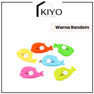 KIYO Pisau Cutter Mini Bentuk Dolphin Awan / Alat Bantu Potong Kertas Plastik Unboxing Paket