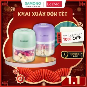 (BH 1 năm) Máy xay tỏi ớt cầm tay Samono SW-L4 250ml 30w không dây dung lượng pin sạc 800 mAh cổng type C