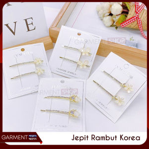 Clip Jepitan Rambut Hiasan Aksesoris Wanita Korean Style Mutiara Diamond Permata Import Bagus