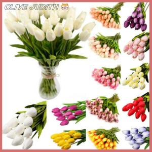 CISWGE Artificial Tulip Flowers False Bouquet Real Touch Home Wedding Party Decor