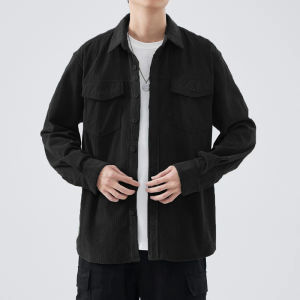 Polo Corduroy Jacket MenS Work Clothes Long Sleeve Top Loose Casual Coat Jaket Pria Premium Atasan Lengan Panjang Korea Kaos Tebal Pria Lengan Panjang Jaket Korduroy Flight Jacket Kaos Lengan Panjang Murah Kemeja Corduroy Impor