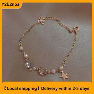 【Local shipping】 Exquisite Bracelets For Women Star Moon Zircon Bracelet Simple Send Girlfriend Wedding Bracelets Jewelry Gift