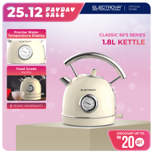 Electrova Electric Kettle 1.8L Classic 50s Series