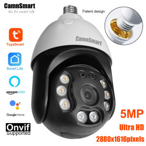 Tuya 5MP Alexa Wifi Bulb Camera E27 Google Home Wireless CCTV Outdoor Video Surveillance Security Support Onvif NVR