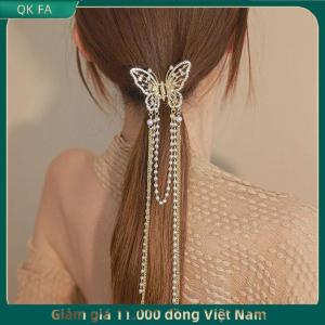 QK FA ✨ New Pha Lê Rhinestone Bướm Ngọc Trai Tua Kẹp Tóc Hàn Quốc Đơn Giản Side Clip Liu Hai Clip Cá Mập Kẹp Kẹp Tóc Phụ Kiện Tóc Phụ Nữ