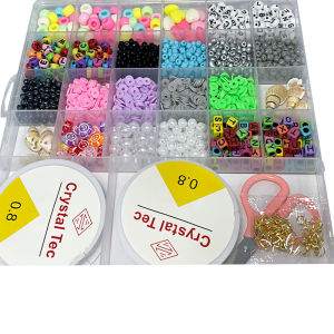 Rice bead 26 box diy loose bead led letter light name bead bracelet kit complete set beads