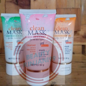 viva white clean and mask refreshner 50gr/masker wajah/sabun wajah 50ml/Original/BPOM/mencerahkan pencuci wajah/sabun pembersih wajah/masker sabun/BPOM/original/asli/anti jerawat/kulit kering