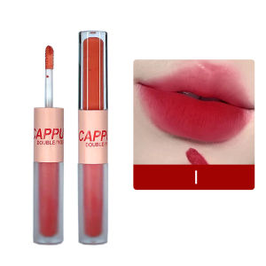 [COD]2in1 Lipstik Cappuvini Tahan Lama Lip Gloss Cair Air Gloss Tahan Lama Cermin Cair Sutra Tahan Lama Melembabkan - 💖Catherine