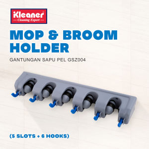 Kleaner Gantungan Sapu Pel 5 Slots 6 Hooks Mop Broom Holder Serbaguna GSZ004