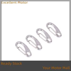 Excellent Ready Stock 4Pcs Egg Shape Spring Snap Hooks Stainless Steel Multifunctional Hiking Camping Belt Carabiner Quick Release Hook