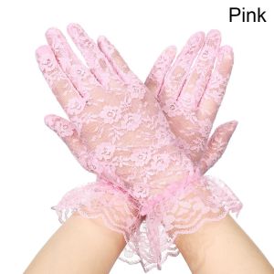 EQUITY Summer Sunscreen Wedding Lace Gloves Rose Flower Pattern White Bride Gloves Party Dressy Gloves