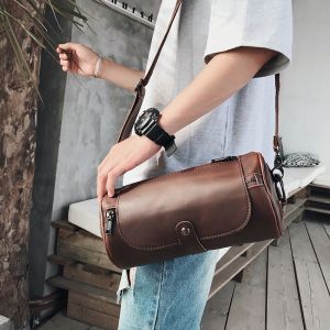 Shoulder Cylinder bag messenger bag small cross bag men and women leather bag small bag k1060