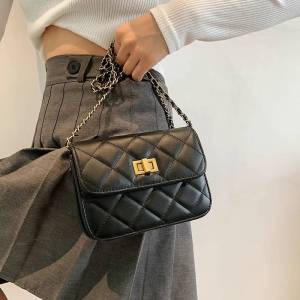 Classic Shoulder Bag Lattice Pattern Female Travel Chain Flap Crossbody Handbag B-104