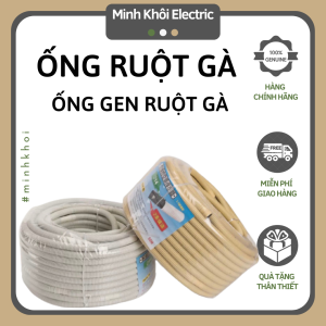 Combo 50m ống ruột gà luồn dây điện đàn hồi tự chống cháyống gen ruột gà luồn âm tường
