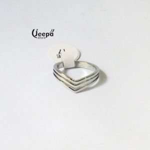 Cincin Titanium Fuji Baris Tiga Kekiniaan Glow Trendy Model V Fashion Wanita Dewasa Anti Karat